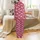 Greyhound Owners Digital Pattern: Fuchsia Abstract Folk Floral Motif XSmall Small Satin Pajamas Set - 3