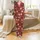 Women's & Pug Lovers Pajamas: Deep Red Christmas Pattern with Santa Hat Pugs & Snowflakes Satin Pajamas Set - 2