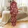 Women's & Pug Lovers Pajamas: Deep Red Christmas Pattern with Santa Hat Pugs & Snowflakes Satin Pajamas Set - 3