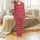 Family Kids Adults Personalized Initial Red Fair Isle Nordic Reindeer Cotton Sleep Set Satin Pajamas Set - 2