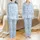 Personalized Grammy Pastel Blue Floral HOME Grandkids Names Pullover Satin Pajamas Set - 1