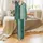 Bridal Party Sage Green Botanical Script Satin Sleep Set: 'Bridesmaid' Leaf Pattern Loungewear Satin Pajamas Set - 2