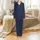 Men's Classic Navy Herringbone Woven Sleepwear PDF Pattern for Long Sleeve & Pants, All Sizes Satin Pajamas Set - 2