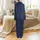 Men's Classic Navy Herringbone Woven Sleepwear PDF Pattern for Long Sleeve & Pants, All Sizes Satin Pajamas Set - 3
