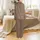 Sophisticated Style: Interconnected Flowing Script Initials - Deep Chocolate & Warm Caramel Design Satin Pajamas Set - 3
