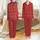 Couples' Ruby Red King Queen Pajamas: Gold & Rose Gold Crown Script Pattern - Soft Flannel Sleepwear Satin Pajamas Set - 1