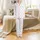 DIY Pajamas Set Pattern PDF: Pale Pink Stripes, Sewing Needles, Stars & Zzz Motifs Satin Pajamas Set - 2