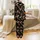 Women's Black Real Ostrich Feather Trim Full Length Polyester Blend Pajama Set Satin Pajamas Set - 3