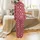Bridesmaid & Family Satin Sleepwear: Crimson HH Monogram Scroll Dog Pattern Lounge Set Satin Pajamas Set - 3