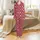 Bridesmaid & Family Satin Sleepwear: Crimson HH Monogram Scroll Dog Pattern Lounge Set Satin Pajamas Set - 2