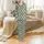 Personalized Family Face Sleep Sets: Olive Green Evergreen & Snowflake Graphic Polyester Satin Pajamas Set - 2