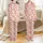 Matching Family Christmas: Red Nordic Reindeer & Holly Cotton Blend Sleepwear Set Satin Pajamas Set - 1