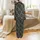 Women's Personalized Satin Long Sleep Set: Elegant Calligraphic Script Black & Off-White Design Satin Pajamas Set - 3