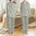 Custom Pet Lover: Golden Retriever Dog Face Sage 'Perper' Pattern Satin Loungewear Set Satin Pajamas Set - 1
