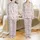 Family Christmas Pajamas: Pink Paris Eiffel Tower Macaron Doodle Long Sleep Set Satin Pajamas Set - 1