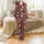 Family Christmas Jumpsuit: Whimsical Maroon Santa Reindeer Gingerbread Pattern Fleece Satin Pajamas Set - 2