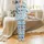 Unisex Family Hanukkah Dogs Pajamas: Light Blue Golden Retriever Dachshund Menorah Wide-Leg Loungewear Satin Pajamas Set - 2