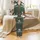 Bass Fisherman Family: Santa Ice Fishing Largemouth Bass 'Merry Fishmas' Poly-Spandex Sleep Set Satin Pajamas Set - 2