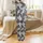 Bridesmaid & Junior Party Personalized Satin Sleep Ensemble: Elegant Black White Cursive Script Pattern Satin Pajamas Set - 3