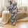 Bridesmaid & Junior Party Personalized Satin Sleep Ensemble: Elegant Black White Cursive Script Pattern Satin Pajamas Set - 2