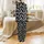 Women's Gray Italian Linen Pajamas: Abstract Organic Stone Pattern Loungewear Set Satin Pajamas Set - 3
