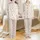 Cozy Family Christmas: Hand-Drawn Pizza, Snowman & Holly Line Art Holiday Loungewear Satin Pajamas Set - 1