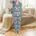 Kids & Adults Unisex Satin Pajamas: Sleepy Pug Pattern, Cream Pugs, Dusty Blue, Short Sleeve Pockets Satin Pajamas Set - 2