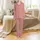 Women's Gentle Skin Loungewear: Rustic Terracotta Wildflower Print Bamboo Cotton Satin Pajamas Set - 2