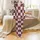 Women's Personalized Gift: Elegant Script Initial Monogram Rose Heart Pattern Rayon Cotton Sleep Set Satin Pajamas Set - 2