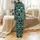 Cat Lover's Teal Black Cat Christmas Pajama Set: Whimsical Santa Hat, Light & Gift Pattern Satin Pajamas Set - 3