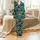 Cat Lover's Teal Black Cat Christmas Pajama Set: Whimsical Santa Hat, Light & Gift Pattern Satin Pajamas Set - 2