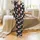 Popcorn & Pajamas Party: Whimsical Chalkboard Popcorn & Sleepwear Pattern Comfort Loungewear Set Satin Pajamas Set - 2