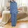 Dog Lover Family Sleep Set: Custom Royal Blue Tricolor Dog & Paw Print, Personalized Christmas Matching Loungewear Satin Pajamas Set - 3