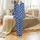 Dog Lover Family Sleep Set: Custom Royal Blue Tricolor Dog & Paw Print, Personalized Christmas Matching Loungewear Satin Pajamas Set - 2
