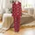 Women's Red Reindeer Snowflake Christmas Tree One-Piece Pajamas Satin Pajamas Set - 2
