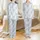 Women's Abstract Botanical Pattern Linen Sleep Set: Organic Stonewashed Comfort Satin Pajamas Set - 1