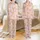 Women's Hand-Drawn Watercolor Peach Blossom Loungewear Pants: Blush Pink Comfy Polyester Sleepwear Satin Pajamas Set - 1