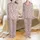 Bridal Pearl Blush Pink Sphere Design Robe and Slip Sleep Set Satin Pajamas Set - 1