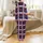 Couples' King Queen Heart Plaid Pattern Cotton Flannel Sleep Set Satin Pajamas Set - 3