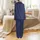 His & Hers Matching Elegant EM Monogram Cotton Sleep Set Satin Pajamas Set - 3
