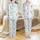 Hanukkah Gnomes Family Sleep Set: Whimsical Menorah & Dreidel Long Sleeve Two-Piece Loungewear Satin Pajamas Set - 1