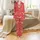 Personalized Family Christmas Pajamas: Whimsical Baby Reindeer, Red Snowfall & Fair Isle Sleep Set Satin Pajamas Set - 2