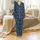 Personalized Hanukkah Sleep Set: Custom Name Coquette Bow Menorah Dreidel Pattern - Indigo Blue & Gold Art Satin Pajamas Set - 2