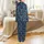 Personalized Hanukkah Sleep Set: Custom Name Coquette Bow Menorah Dreidel Pattern - Indigo Blue & Gold Art Satin Pajamas Set - 3