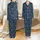 Personalized Hanukkah Sleep Set: Custom Name Coquette Bow Menorah Dreidel Pattern - Indigo Blue & Gold Art Satin Pajamas Set - 1