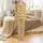 Women's Funny White Geese Christmas Pajama Set with Santa Hats Satin Pajamas Set - 2