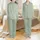Bridesmaid, Bridal Party & Flower Girl Sage Green Botanical Leaf Satin Sleep Set Satin Pajamas Set - 1
