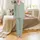 Women's Personalized Satin Sleep Set: Sage Green Floral Cursive - Bridesmaid & Holiday Loungewear Satin Pajamas Set - 2