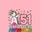 Dabbing Rainbow Unicorn 51st Birthday Fun Graphic for Women 51 Years Awesome Hot Pink Confetti Sweatshirt - 2