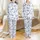 Women's Indigo Blue Wild Horse & Desert Flora Two-Piece Button-Up Short Sleeve Pajamas with Pockets Satin Pajamas Set - 1